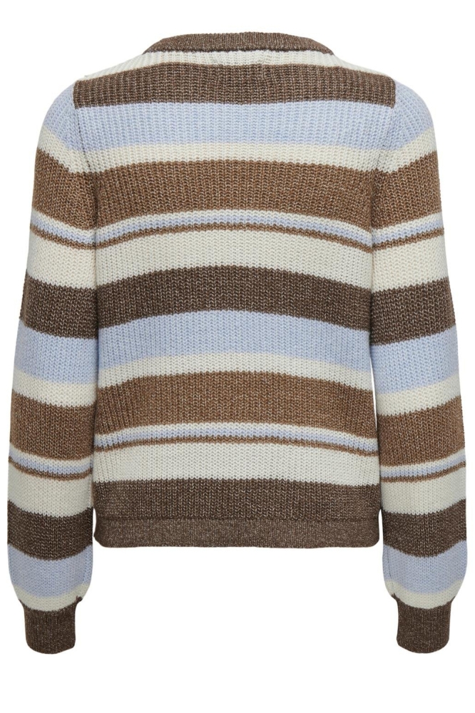 ONLALMI LS STRIPE O-NECK CC KNT 15324319 TOASTED COCONUT/CASHMERE B