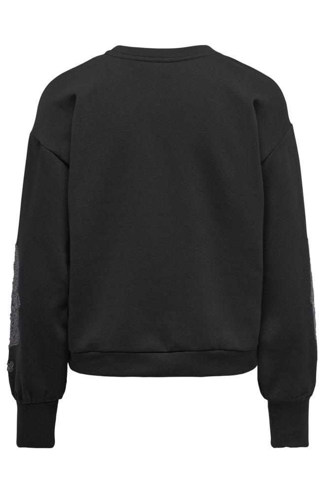 ONLEASTON L/S EMBROIDERY SWT 15330873 Black/Roking pa