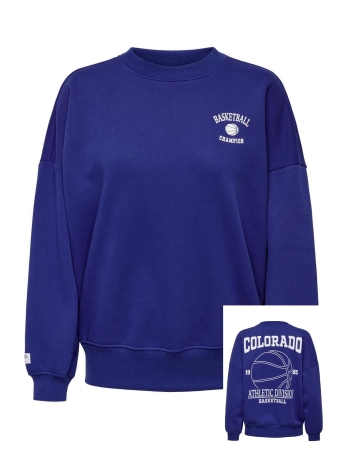 Only Trui ONLWENDIE L/S BASKET O-NECK SWT 15329800 CLEMATIS BLUE/BASKETBALL