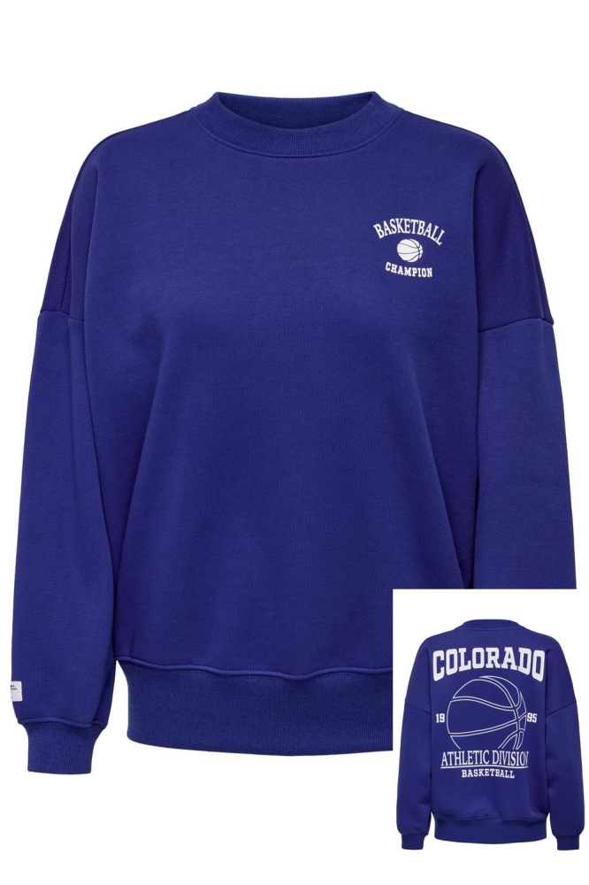 ONLWENDIE L/S BASKET O-NECK SWT 15329800 CLEMATIS BLUE/BASKETBALL