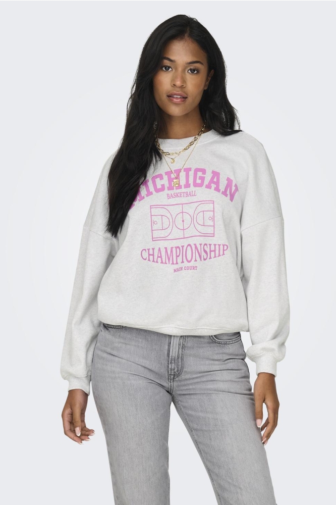 ONLWENDIE L/S BASKET O-NECK SWT 15329800 LIGHT GREY MELA/CHAMPIONSH