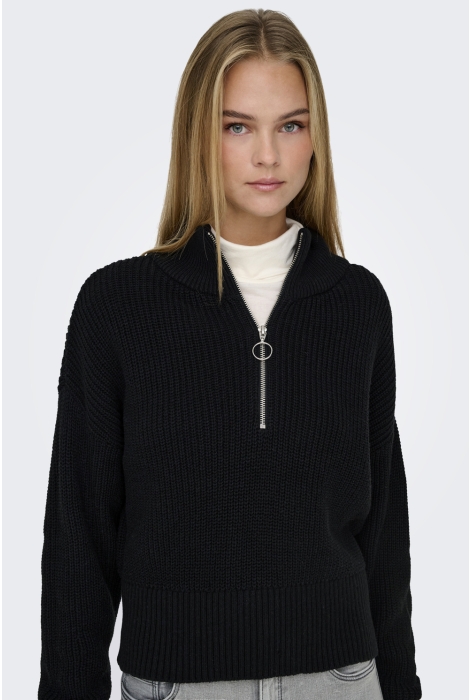 Only onlfolly ls high neck half zip knt