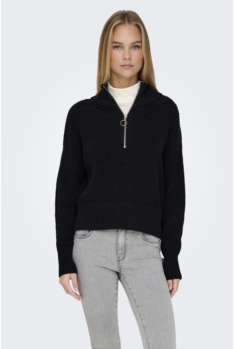 Only onlfolly ls high neck half zip knt