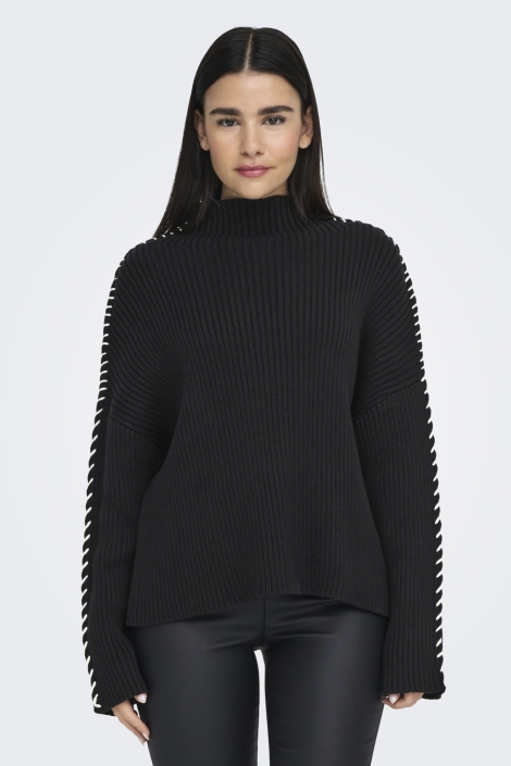 Only onlqueenie ls contrast high neck pr