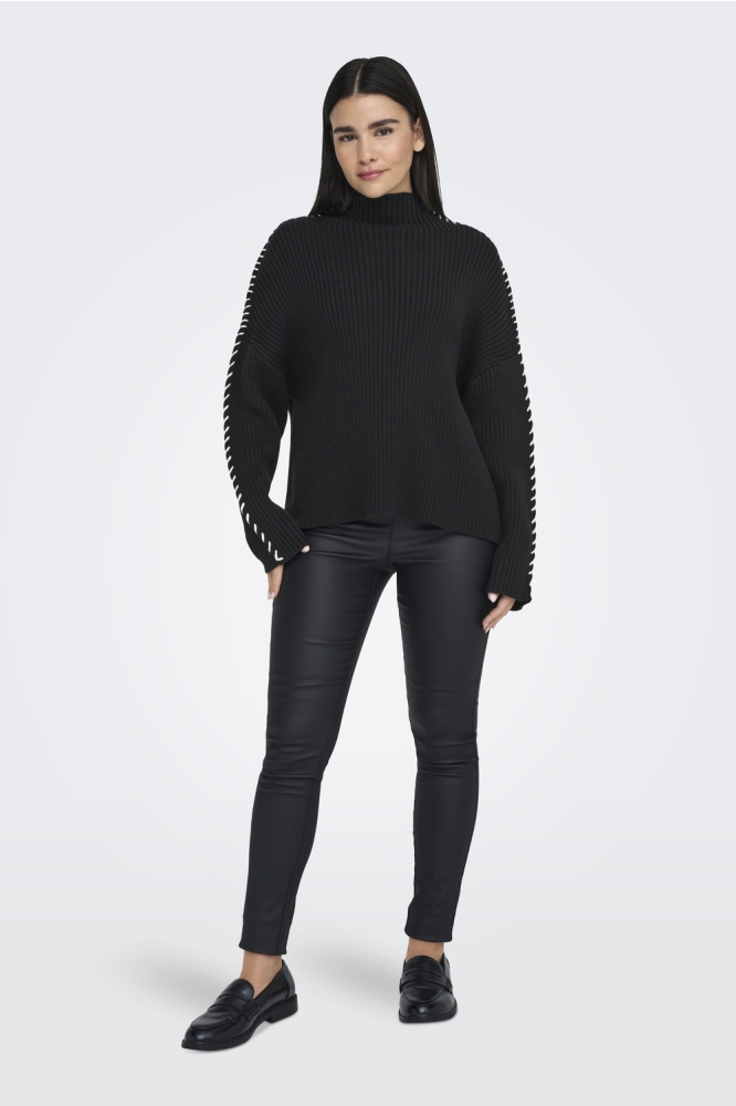 ONLQUEENIE LS CONTRAST HIGH NECK PR 15330680 Black/Birch