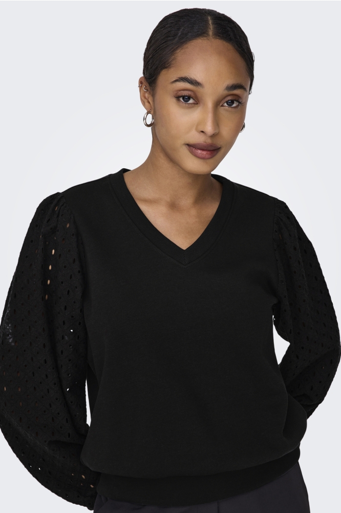 ONLDONNA L/S V-NECK SWT 15330983 Black