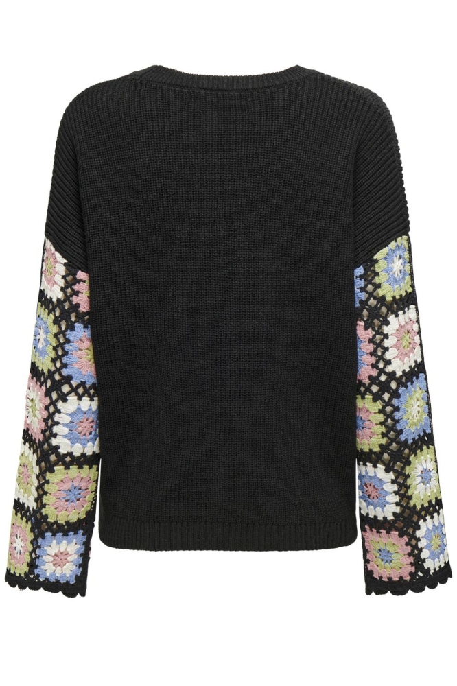 ONLSILLE LS PULLOVER EX KNT 15338002 BLACK MULTI