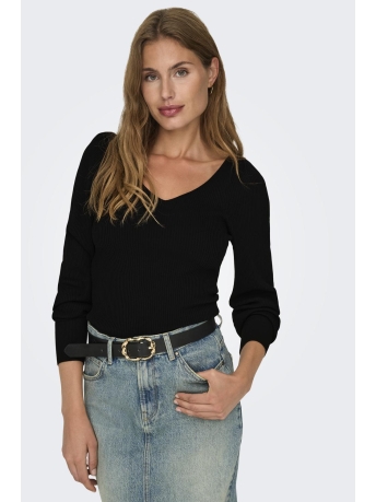 Only Trui ONLLEELO LS V-NECK KNT 15327671 BLACK