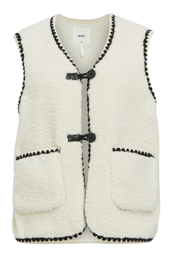 OBJPAULINE WAISTCOAT 134 23045119 WHITE SAND