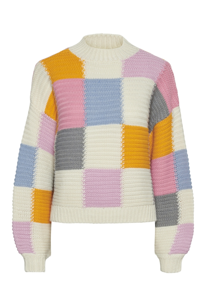 PCNAMIE LS ONECK KNIT BC 17151160 EGRET/PLAV SCHB