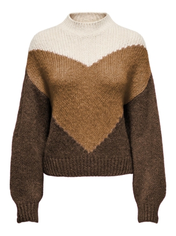 Jacqueline de Yong Trui JDYKILIAN L/S PULLOVER KNT 15266156 WHITECAP GREY/ SUDAN BROWN