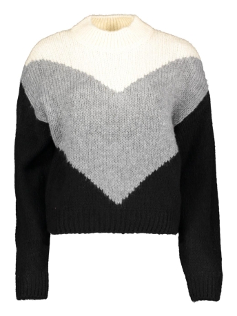 Jacqueline de Yong Trui JDYKILIAN L/S PULLOVER KNT 15266156 WHITECP GREY/ MGM/BLACK