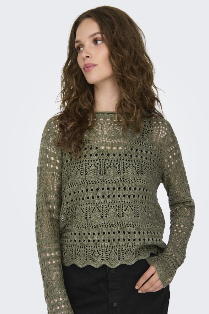 JDYSUN LAY L/S BOATNECK PULLOV. KNT 15287384 IVY GREEN