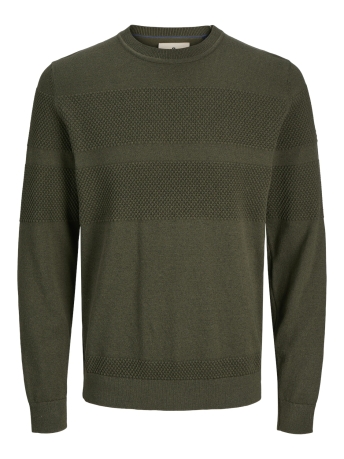 Jack & Jones Trui JPRBLUNOAH KNIT CREW NECK BF LN 12265328 OLIVE NIGHT/TWIST/PLAC