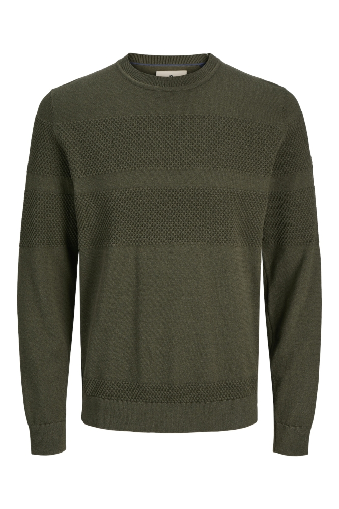 JPRBLUNOAH KNIT CREW NECK BF LN 12265328 OLIVE NIGHT/TWIST/PLAC