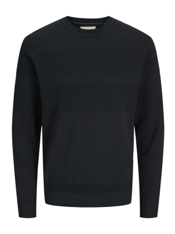 Jack & Jones Trui JPRBLUNOAH KNIT CREW NECK BF LN 12265328 BLACK BEAUTY/SOLID/PLAC