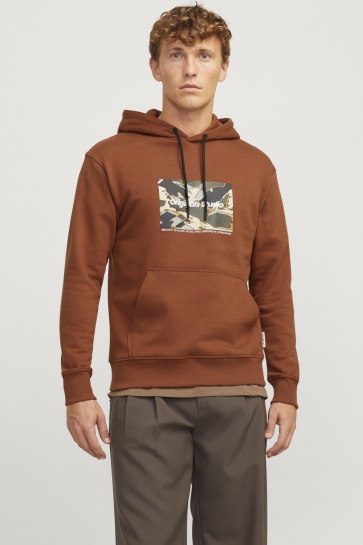 Jack & Jones Trui JORVESTERBRO NEWTON BOXFRONT SWEAT 12266801 Brandy Brown