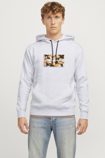 Jack & Jones Trui JORVESTERBRO NEWTON BOXFRONT SWEAT 12266801 White Melange