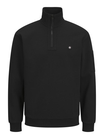 Jack & Jones Trui JCODONALD HALF ZIP SWEAT SMU 12271425 BLACK