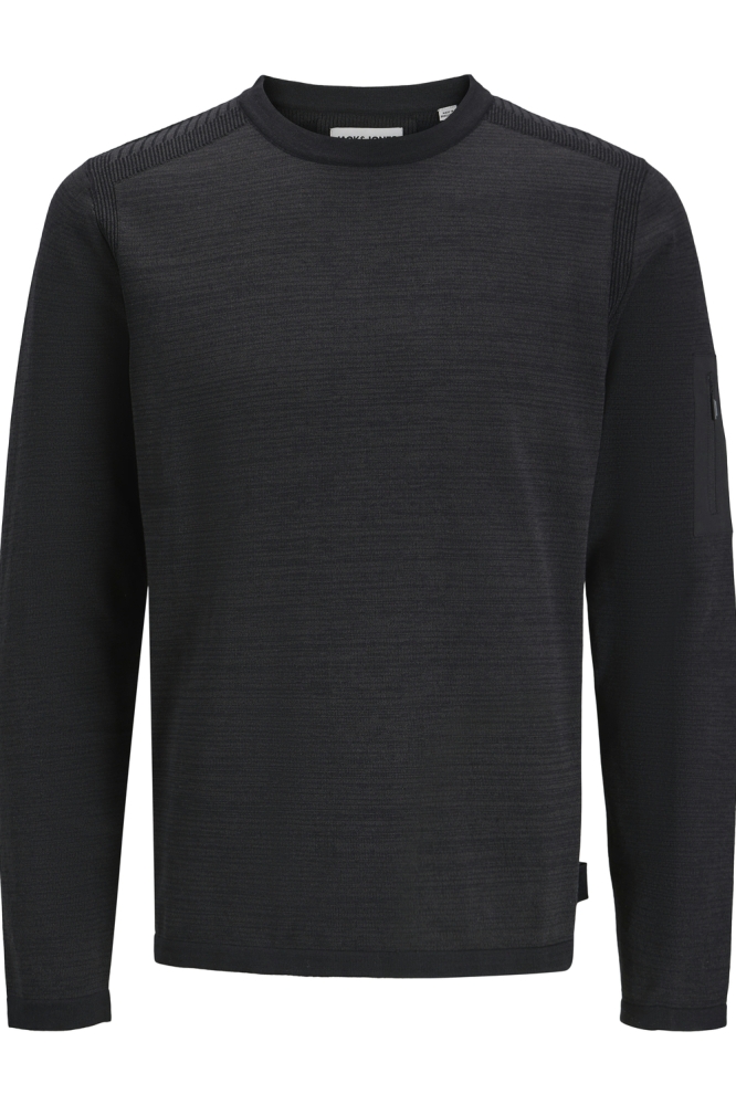 JCOMACE KNIT CREW NECK SMU 12270974 Black/Melange