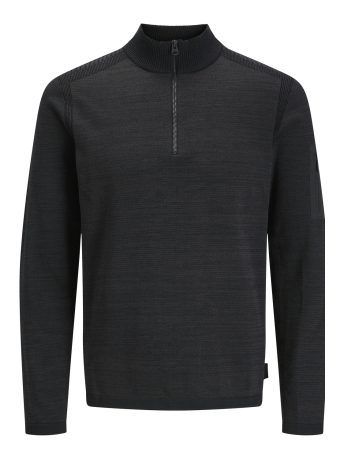 Jack & Jones Trui JCOMACE KNIT HALF ZIP SMU 12270980 Black/Melange