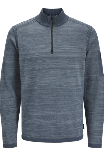 Jack & Jones Trui JCOMACE KNIT HALF ZIP SMU 12270980 Midnight Navy/Melange