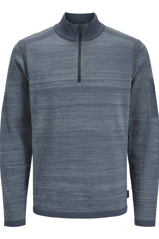 JCOMACE KNIT HALF ZIP SMU 12270980 Midnight Navy/Melange