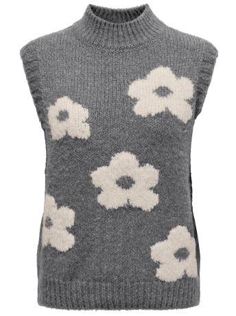 Jacqueline de Yong Trui JDYKILIAN FLOWER S/L VEST KNT 15342263 DARK GREY