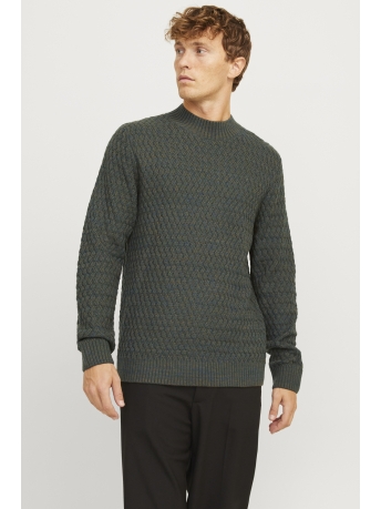 Jack & Jones Trui JPRCCZIGGI KNIT MOCK NECK 12248127 OLIVE NIGHT/MELANGE