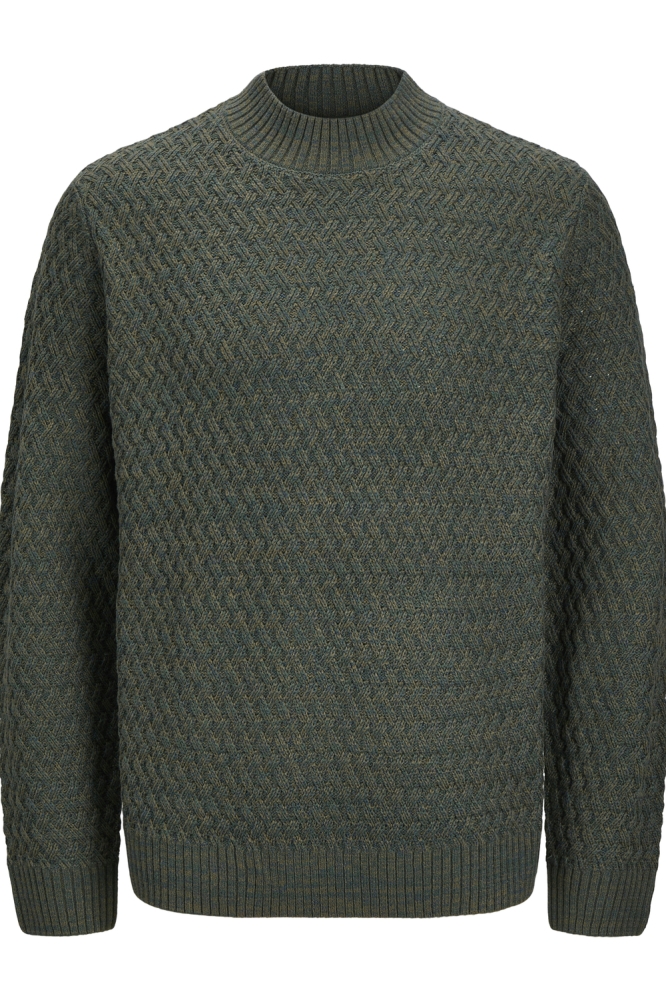 JPRCCZIGGI KNIT MOCK NECK 12248127 OLIVE NIGHT/MELANGE