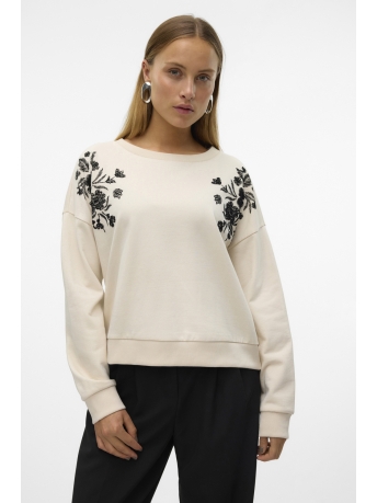 Vero Moda Trui VMHELEN TRINA LS SWEAT BOX JRS GA 10321322 BIRCH/BLACK FLOC