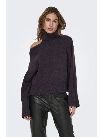 Jacqueline de Yong Trui JDYDEBBIE L/S CUT OUT RN PULLOVER KNT 15339501 Plum Perfect/MELANGE