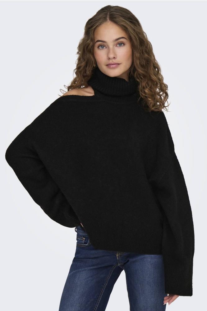 JDYDEBBIE L/S CUT OUT RN PULLOVER K 15339501 Black