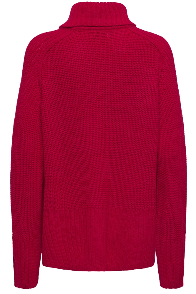 JDYJUSTY L/S RN RAGLAN SLIT PULL KN 15337004 BARBADOS CHERRY