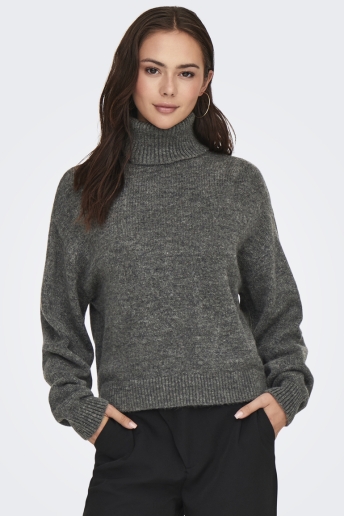 Jacqueline de Yong Trui JDYLETTY L/S ROLL NECK PULLOVER KNT 15343157 Dark Grey Melange