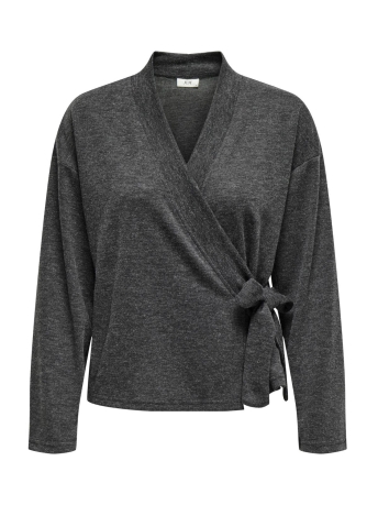 Jacqueline de Yong Vest JDYMIRAGE L/S WRAP CARDIGAN JRS 15333700 Dark Grey Melan/MELANGE