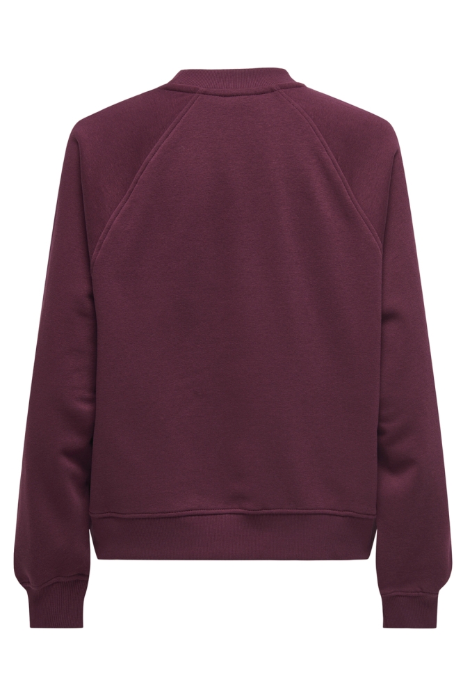 JDYBAMBI L/S EMB SWEAT JRS 15334006 WINDSOR WINE/ LOVE EMB