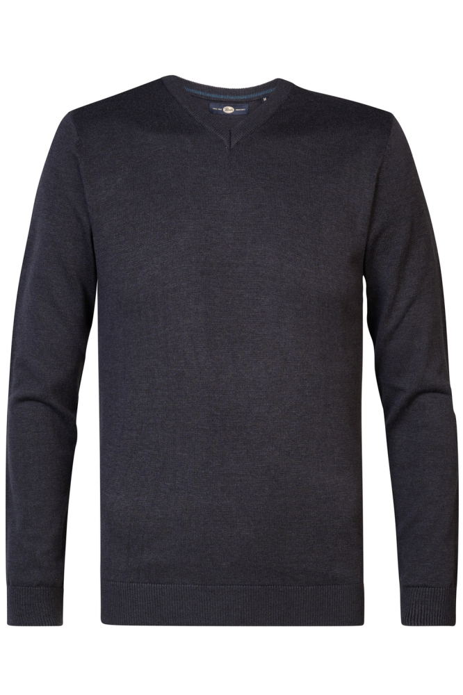 KNITWEAR V NECK BASIC M 3040 KWV200 5120 Sky Captain