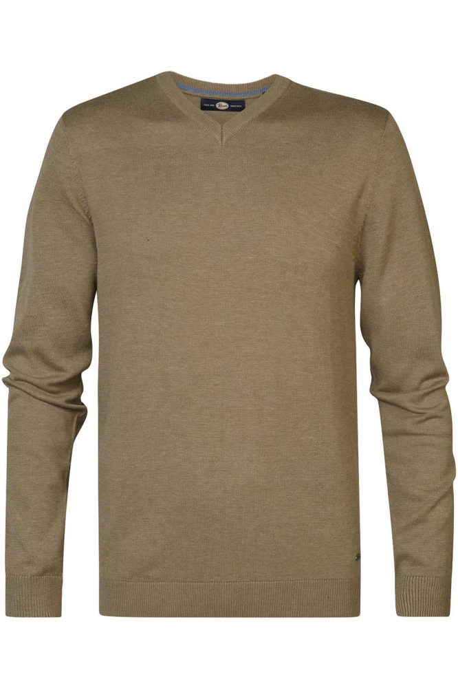 KNITWEAR V NECK BASIC M 3040 KWV200 7140 Oak