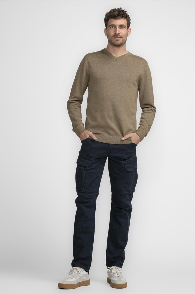 KNITWEAR V NECK BASIC M 3040 KWV200 7140 Oak