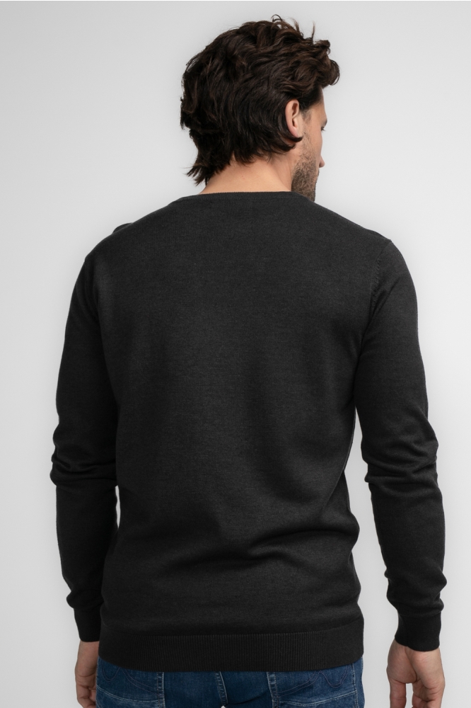 KNITWEAR V NECK BASIC M 3040 KWV200 9091 Dark Black