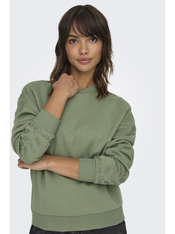 Only Trui ONLCORA L/S O-NECK SWT 15337714 HEDGE GREEN/ISELYN