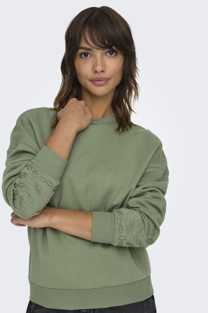 ONLCORA L/S O-NECK SWT 15337714 HEDGE GREEN/ISELYN