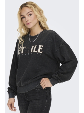 Only Trui ONLPENELOPE L/S BEADS O-NECK SWT 15337220 BLACK/ETOILE