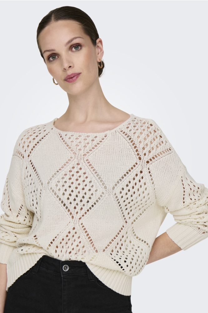 ONLPATRICIA LS STRUCTURE O-NECK CC 15334925 BIRCH