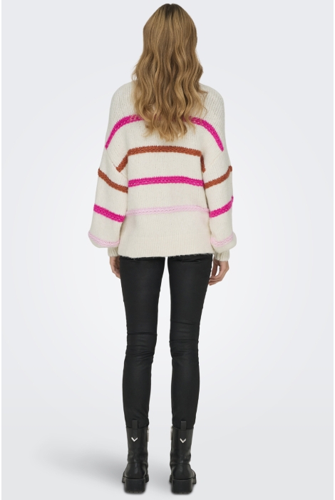 Only onlmy ls stripe high neck knt