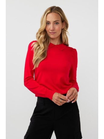 EsQualo Trui SWEATER COLLAR BASIC KNIT W24 07716 400 red