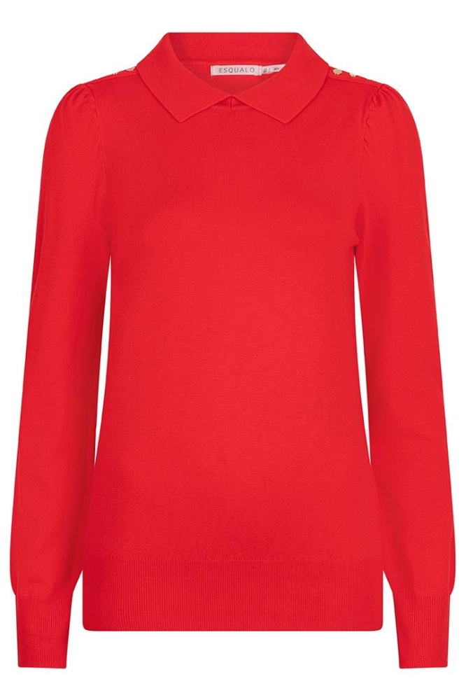 SWEATER COLLAR BASIC KNIT W24 07716 400 red