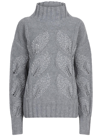 EsQualo Trui SWEATER MELANGE COL PEARL W24 02702 040 grey