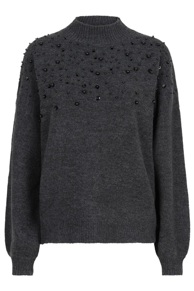 SWEATER BEADING W24 27704 030 dark grey